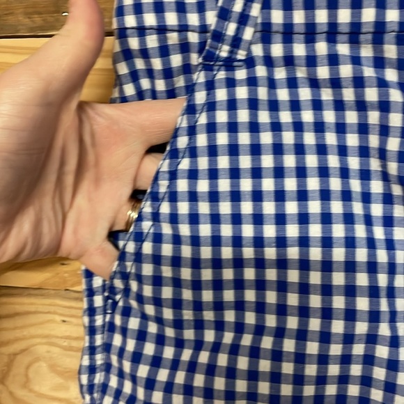 J. Crew size 2 Dressy Blue Gingham Mid-rise 3.5” Shorts with Pockets - Picture 2 of 10